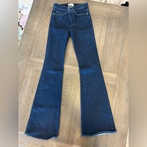 Frame Denim Blue Flare Wide Leg Jeans